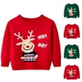 thumbnail image 3 of Zwiiyzr 2-11Y Baby Girls Boys Christmas Sweater Crewneck Pull Over Knit Solid Long Sleeve Fall Winter Clothes Red, 3 of 3