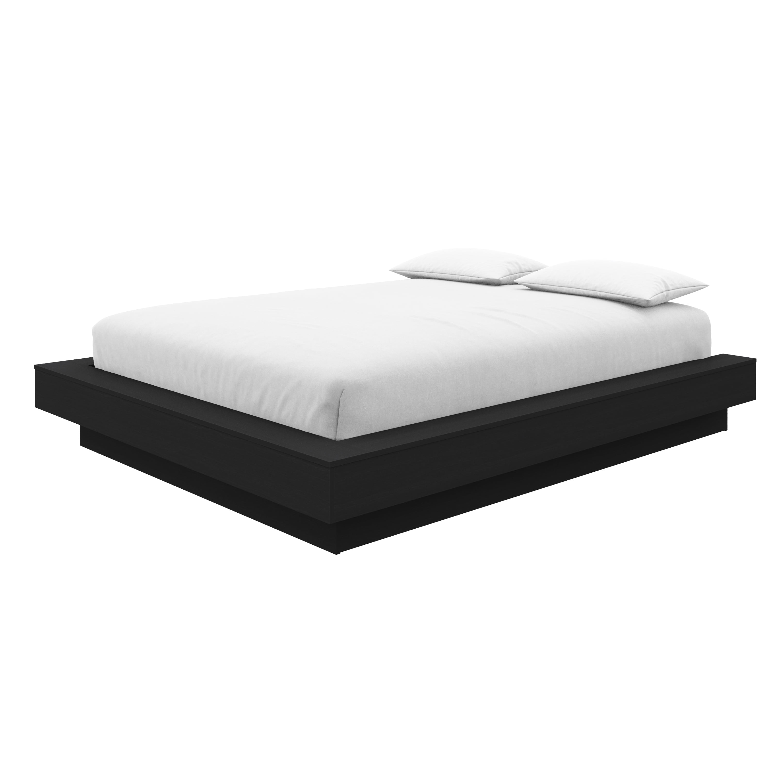 Nexera Marconi King Size Platform Wood Bed Frame, Black Oak