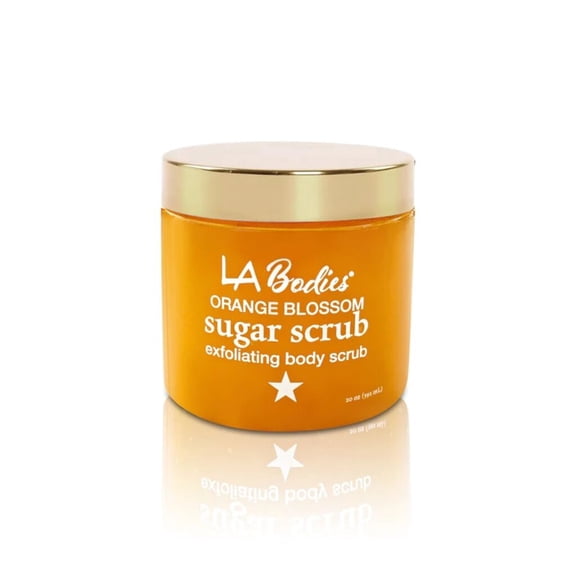 LA BODIES Sugar Scrub Exfoliating with Orange Blossom and Other Natural Ingredients for Body Scrub and Foot Scrub - Soft Scrub for Nourishing Essential Skin Care, 20 oz (592 mL), Made in USA