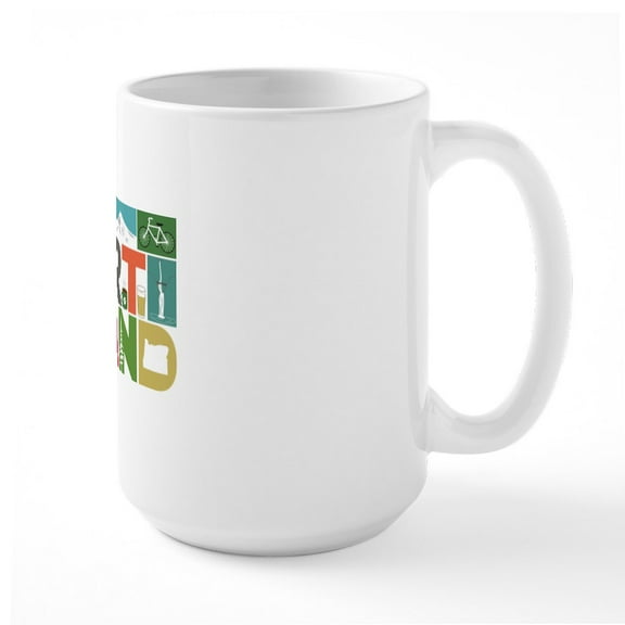 CafePress - Unique Portland Block By Block Large Mug - 15 oz Ceramic Large White Novelty Mug