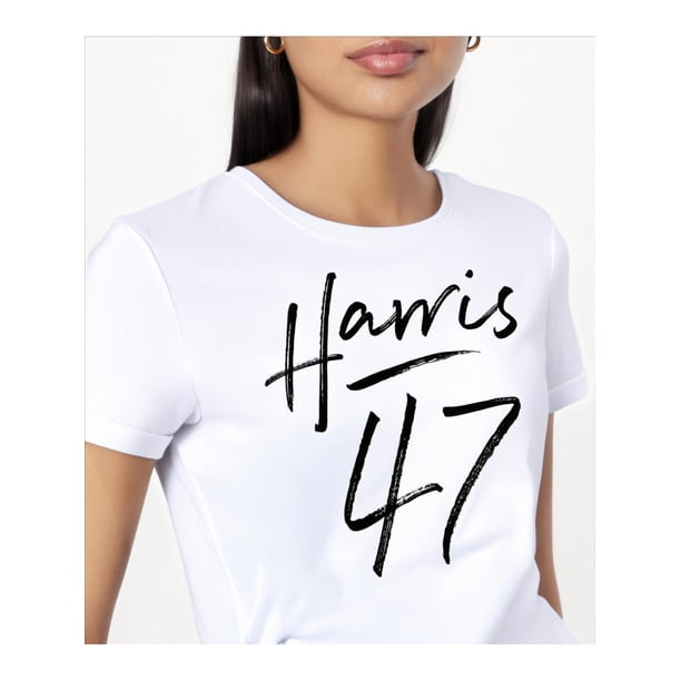 Harris 47 Graphic Tee - Casual Crew Neck, Short Sleeve T-Shirt for Women, Stretchy Polyester Blend, Machine Washable, Print, Round Neck, Leisure Style, ALL/Global/All Tee For Adult, Men, Women, Teen,