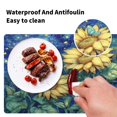 thumbnail image 5 of Square Leather Placemat Set One SizeX4 Heat-Resistant Washable Kitchen Table Decorations Sunflowers under The Starry Night, 5 of 8