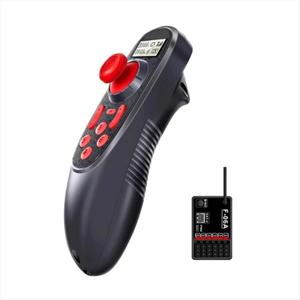 Transmisor de Radio -650 de 6 Canales y 2,4 GHz con Pantalla A Color. Receptor F-06A. para Barcos RC. Rango de Control Mejorado.