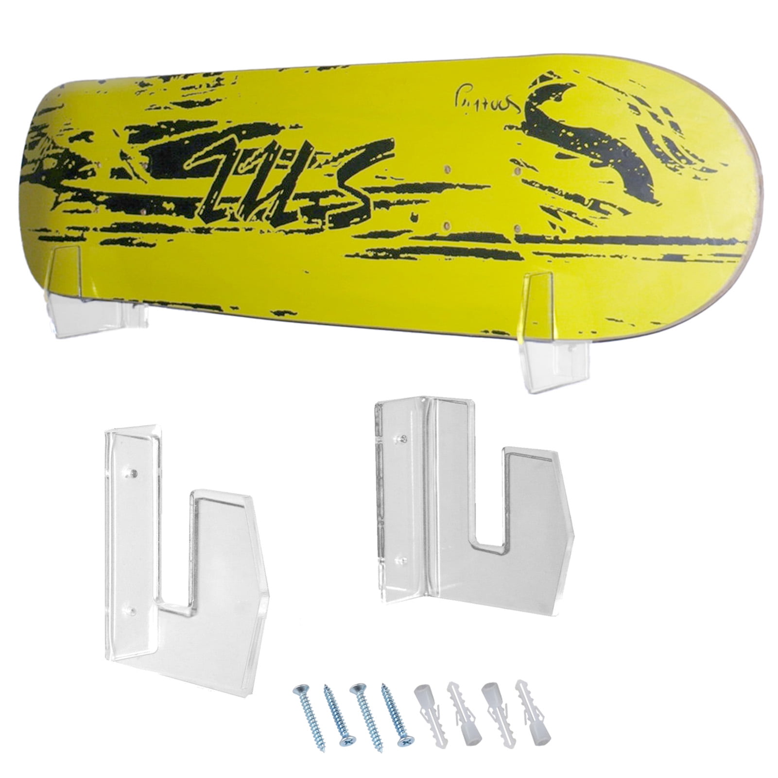 Cheers.US 1 Pair Transparent Skateboard Holder WallMounted Strong Bearing Capacity Skateboard