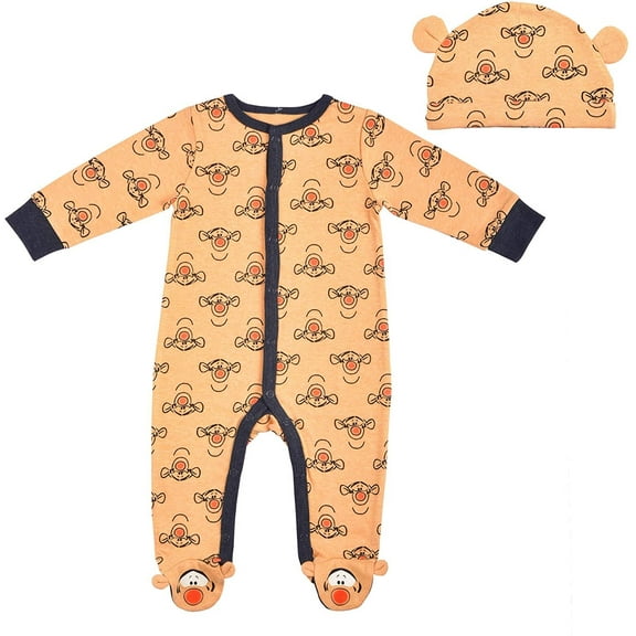 Winnie The Pooh Tiger Boys Single Footie with Hat, Newborn
