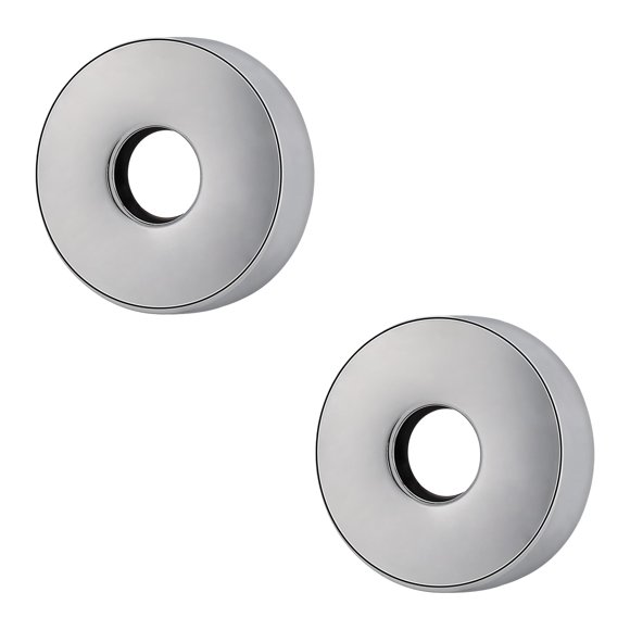 BathAce Brida de brazo de ducha de acero inoxidable de repuesto para pared/placa de escudo para tubo de brazo de cabezal de ducha estándar universal (redondo, no dividido, 2 paquetes con acabado croma