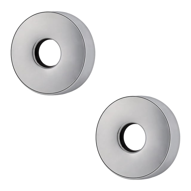 BathAce Brida de brazo de ducha de acero inoxidable de repuesto para pared/placa de escudo para tubo de brazo de cabezal de ducha estándar universal (redondo, no dividido, 2 paquetes con acabado croma