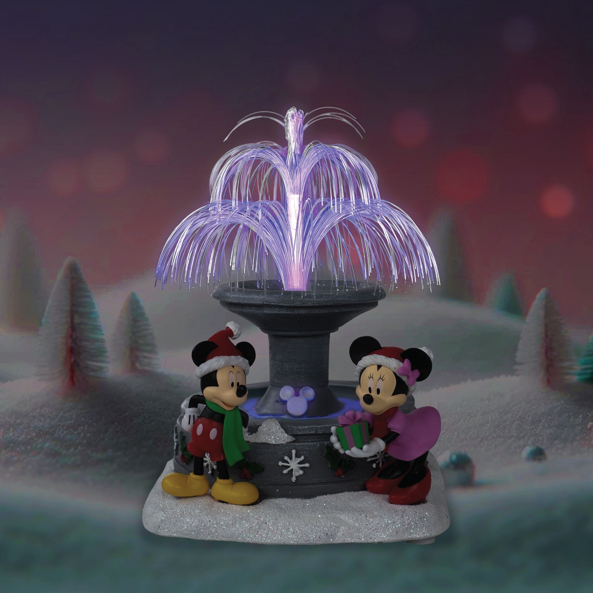 Disney Mickey & Minnie Light‑Up Fountain Village Piece