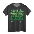 thumbnail image 1 of PMVFHDE Hauts Tube pour Filles T-Shirts Graphiques pour Filles Hauts d'Été pour Filles T-Shirt Décontracté Chic pour Filles T-Shirts pour Filles Manches Courtes T-Shirt Col Rond d'Été Coupe Décontractée Basique Noir, 3-4 Ans, 1 of 4