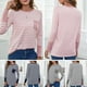 thumbnail image 4 of Camiseta mujer, Camiseta de manga larga para mujer Camisas a rayas Tops casuales para otoño primaver Abanopi Rosa/Grande, 4 of 7