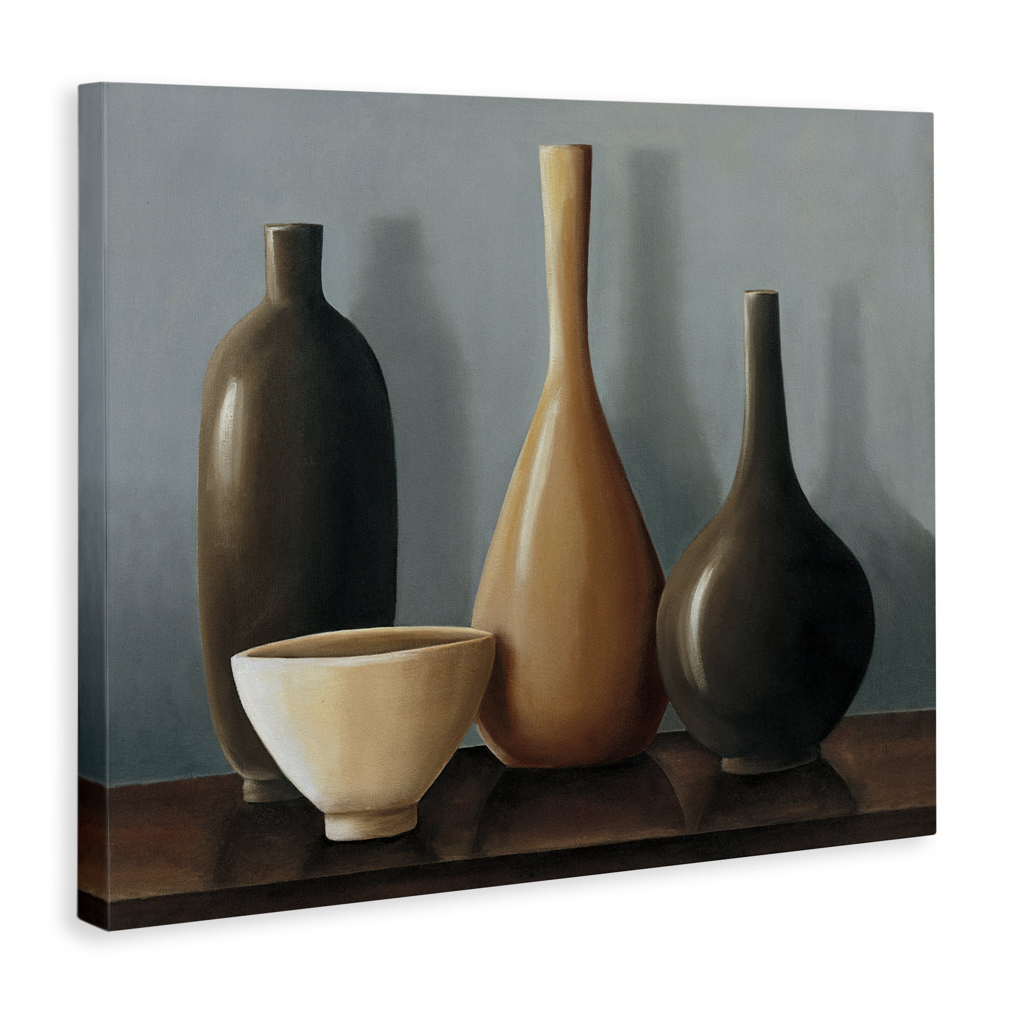 Stupell Industries Varried Pottery Still Life Furniture Painting Wrapped Canvas Art Print Wall Art, 40 x 30