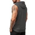 thumbnail image 2 of Dresfit Mens Hoodie Zip Up Sleeveless Tank Tops Hooded Quarter Zip Gym Tanks 2026 Summer Muscle Fit Bodybuilding Loose Workout Sweatshirt Dark Gray XL, 2 of 4