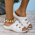 thumbnail image 5 of Fnooota Platform Sandals Women, Summer Open Toe Holiday Casual Flat Sandals White Size 9, 5 of 8