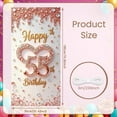 thumbnail image 2 of Pink Gold Happy 55th Birthday Banner Studded 55th Birthday Display Heart Shaped Sparkling Luxury Birthday Banner for 55th Birthday Party Luxury Celebration Women's Birthday, 2 of 9