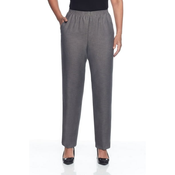 Alfred Dunner Women's Petite Polyester Pull-On Pants - Short Length, Grey,  10 Petite Short - Walmart.com