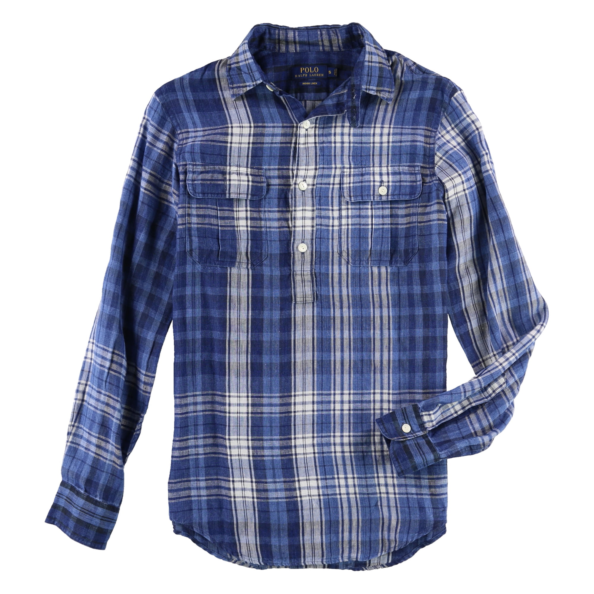 Ralph Lauren - Ralph Lauren Mens Popover Button Up Shirt, Blue, Small ...
