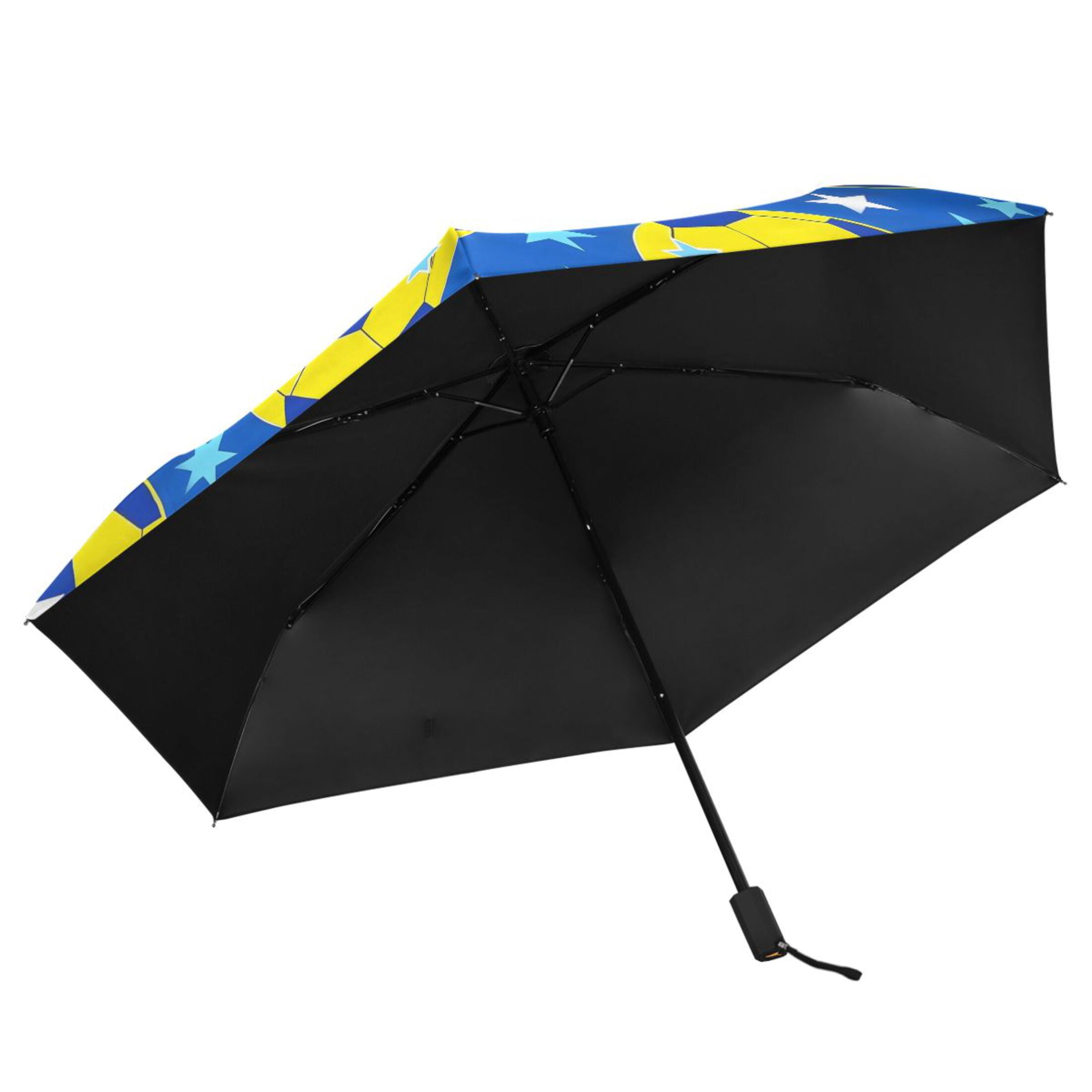 ALAZA Soccer Star Footballs UPF 50+ Compact Folding Umbrella for Rain Travel Umbrella Packable