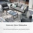 thumbnail image 4 of Sophia&William 5 Seat Outdoor Patio Furniture Set Modern Metal Cushioned Conversation Set with 26.8"W Seat & Marble-textured Coffee Table, Gray, 4 of 9