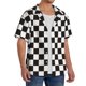 thumbnail image 2 of Fotbe Black and White Checkerboard Camisa Estampada de Manga Corta para Hombre, Casual de Verano, Estilo Playero, Sin Arrugas-3X-Large, 2 of 5