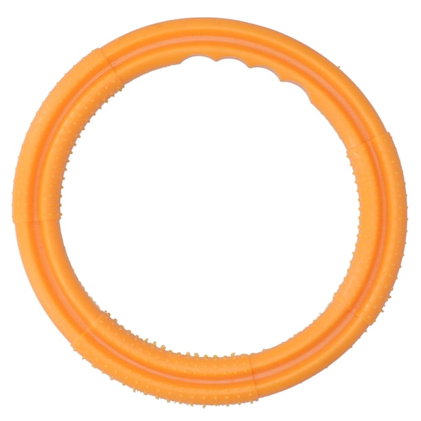 Anillo de tensión amarillo para masticar y morder, perfecto para entrenamiento, tamaño L (21 cm/8,3 pulgadas de diámetro), juguete interactivo para rechinar los dientes de perro