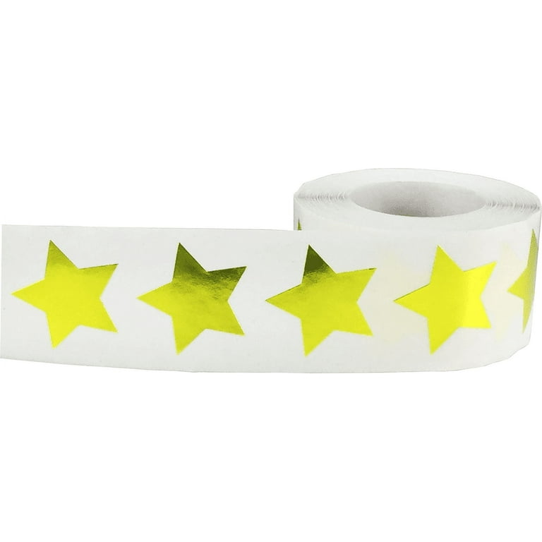 Gold Star Shaped Stickers, 1 Inch Wide