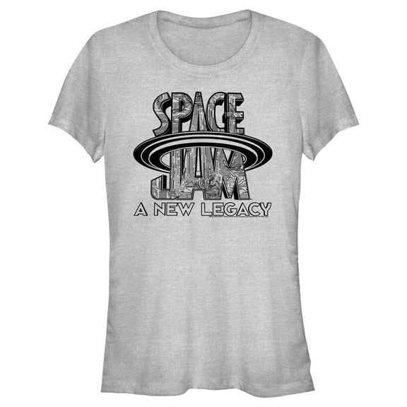 Junior's Space Jam: A New Legacy Cyber Logo  Graphic Tee Athletic Heather Small