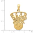 thumbnail image 2 of 14K Gold Swoosh Basketball & Hoop Charm Sports Pendant, 2 of 3