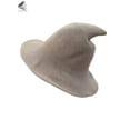 thumbnail image 3 of PULLIMORE Halloween Witch Hats for Women Modern Cosplay Costume Party Wide Brim Knitted Caps (Khaki), 3 of 9