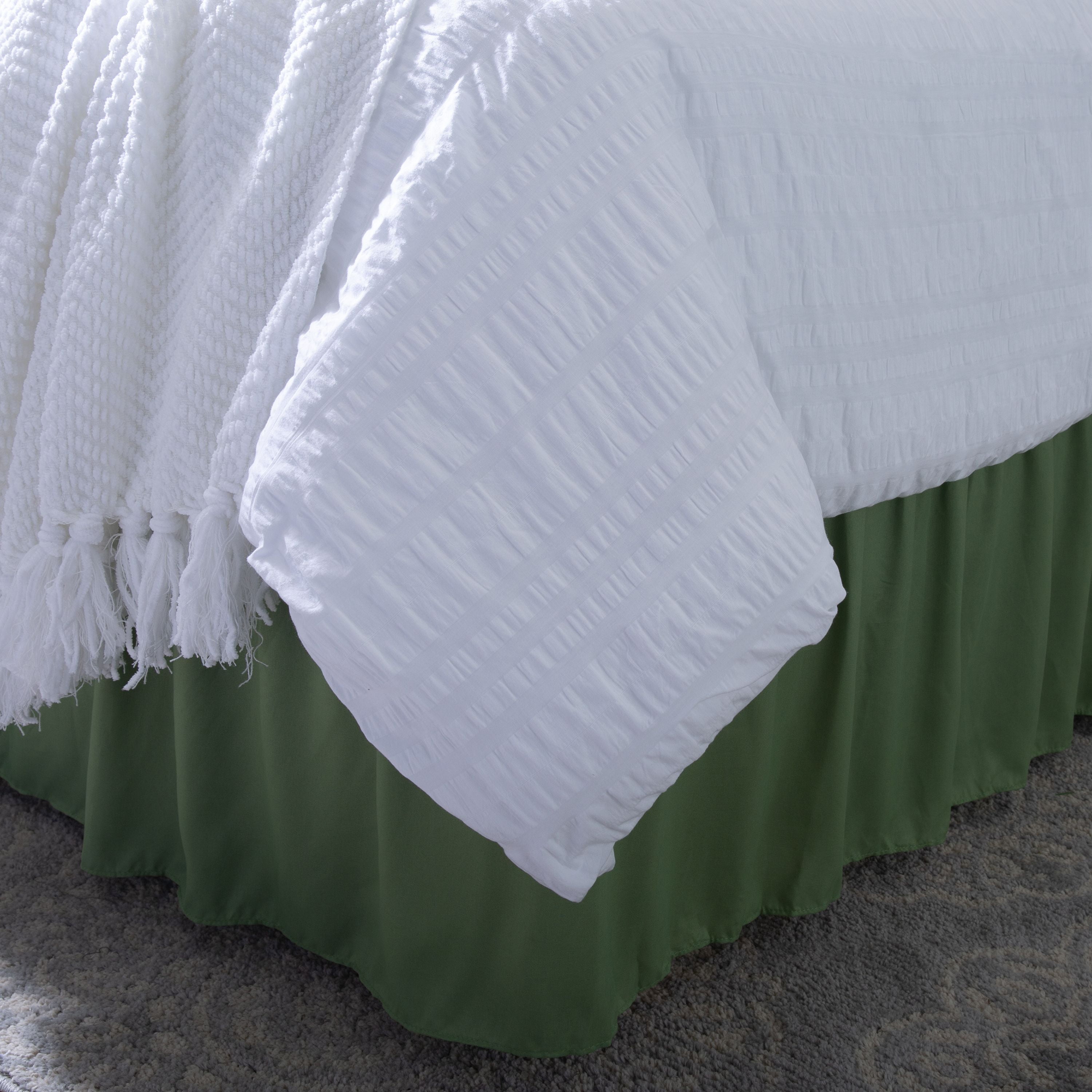 Home Details 18" Drop Wrap Around Bed Ruffle Twin/Full in Sage (78x54x18)