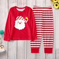 thumbnail image 4 of Gunia Boys Pajamas Cozy Winter Santa Print Pajama Long Sleeve Top Striped Pants Girls Holiday Family Matching Outfit Pjs 11-12 Years, 4 of 6