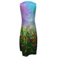thumbnail image 5 of Summer Saving Wycnly Dresses for Women Fashion Loose Pocket Ruffle Layer Swing Tunic Tank Long Dresses Sleeveless V-Neck Floral Print Summer Maxi Formal Dress Purple s, 5 of 5