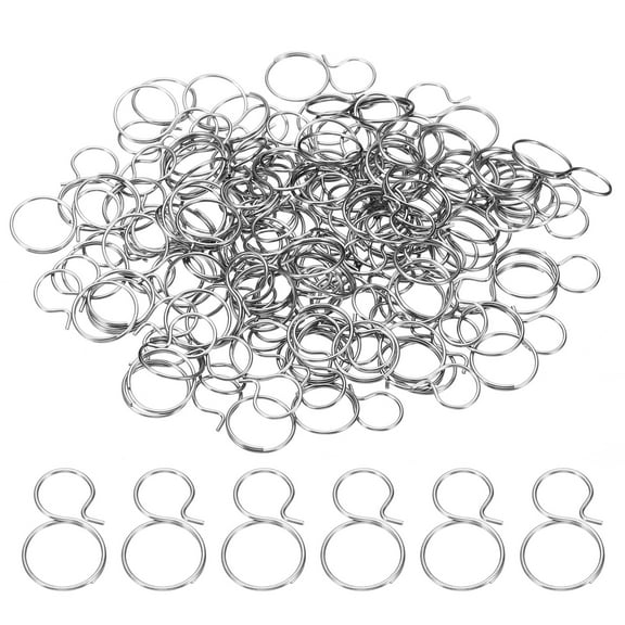 Uxcell 100Pcs 0.63x0.39" Stainless Steel Chandelier Connector Pins Chandelier Crystal Clips, Silver