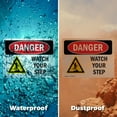 thumbnail image 6 of (2 Pack) Watch Your Step OSHA Danger Sign 18 Inch X 12 Inch Indoor / Outdoor Rust-Free Aluminum Metal Signs for Workplace, Workshop, and Construction Site, Made in the USA, 6 of 8