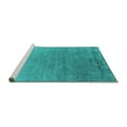 thumbnail image 2 of Ahgly Company Machine Washable Indoor Rectangle Oriental Turquoise Blue Industrial Area Rugs, 8' x 10', 2 of 4