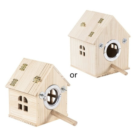 CIYISON Parrot Wood Breeding Box Hanging Bird Nest House for Parakeets Cockatiel Budgies