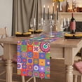 thumbnail image 2 of Table Runners 72 Inches Long Dress Scarves, Colorful Ethnic Farmhouse Kitchen Table Runner, Coffee Tablerunners, Modern Abstract National Geometric Purple 18x72 Inch, 2 of 9