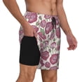 thumbnail image 2 of Fuzoiu Rose Flowers Print Men's Swim Shorts,Quick-Dry Double-Layer Swim Trunks,Board Trunks,Beach Shorts Swimwear Bathing Suits-XX-Large, 2 of 6