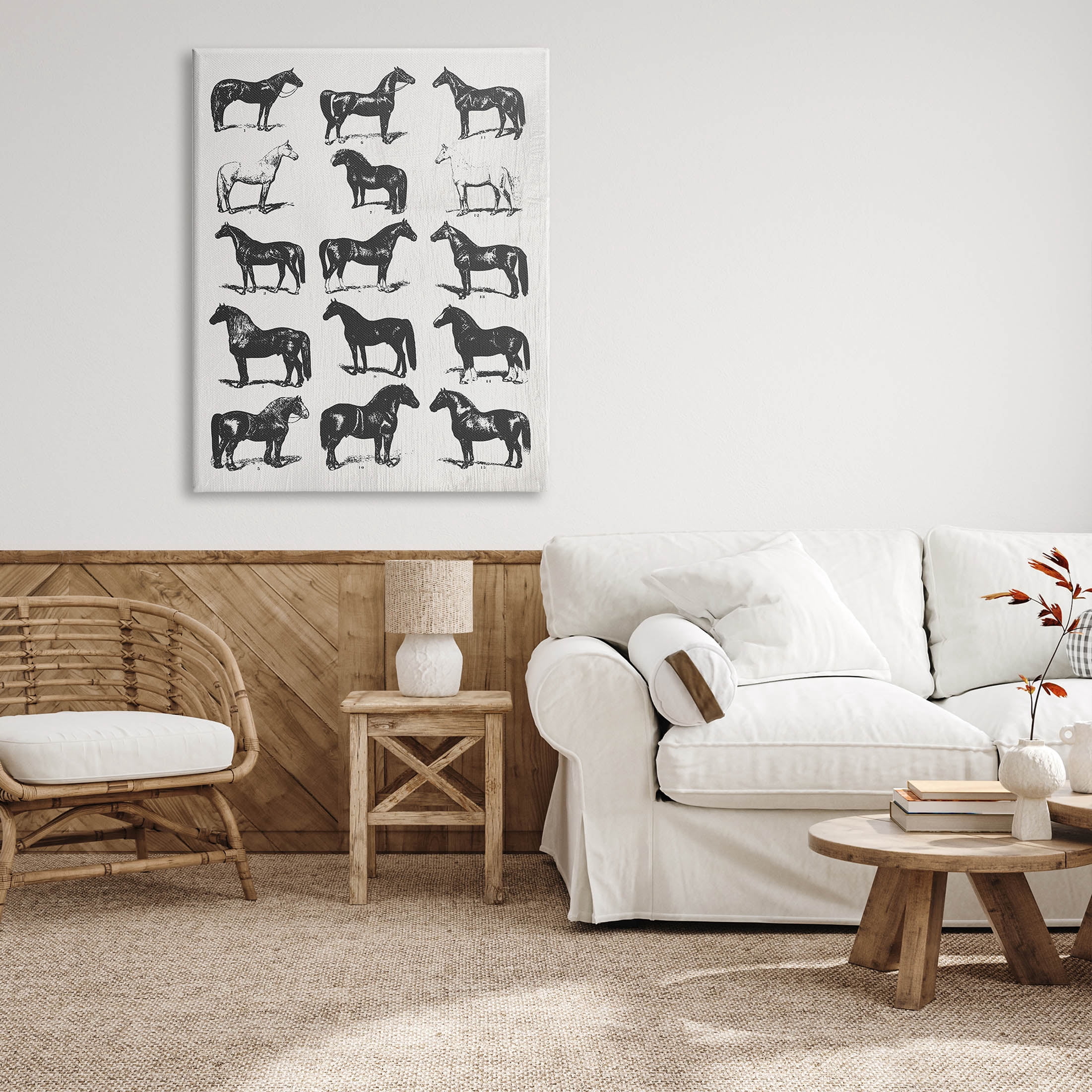 Stupell Industries Vintage Varied Horse Breeds Graphic Art Gallery Wrapped Canvas Print Wall Art, Design by Daphne Polselli