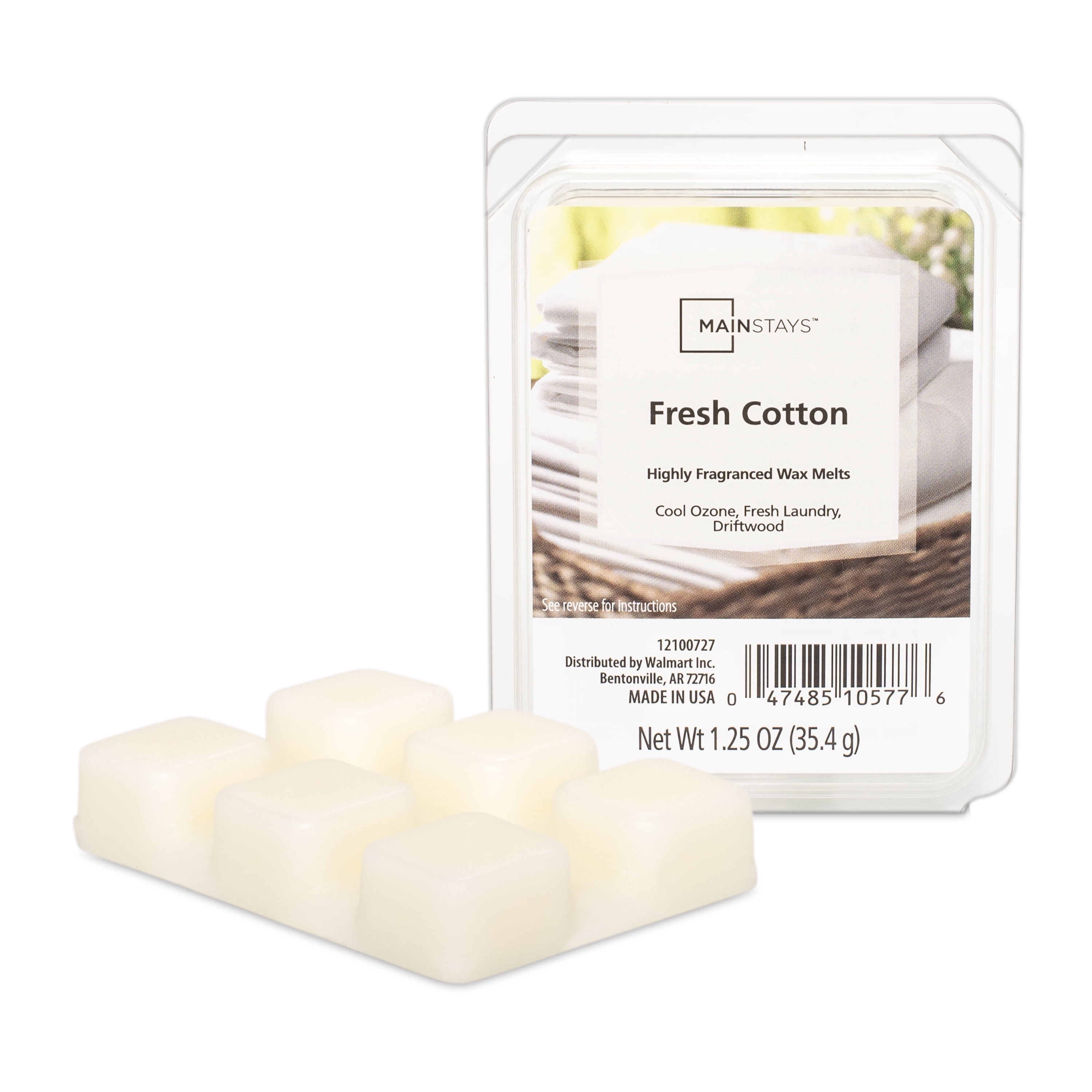 (3 pack) Mainstays Fresh Cotton Scent 6 Cube Wax Melt, 1.25 oz
