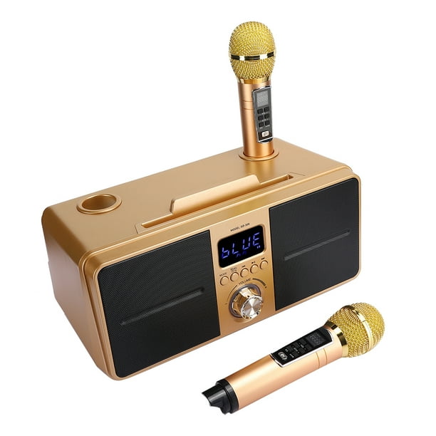 FAGINEY Haut-parleur de karaoké portable, kit de son de haute qualité KTV  pour famille de microphones de karaoké sans fil, machine de karaoké pour  carte audio en direct avec microphone sans fil 