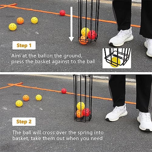 Tennis Ball Collector, Tennis Balls Picker Basket, Portable Tennis Ball Picker Pickleball, Easily Pick Up Pickle Ball Retriever Basket, Artifact Pickup Basket Carrying and Storage