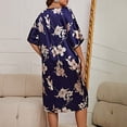 thumbnail image 4 of DHFJKG Womens Nightgowns Short Sleeve Silk Satin Sleepwear Plus Size Knee Length Floral Sleep Dress Summer Scoop Neck Lightweight Nightdress Cozy Home Clothes, 4 of 6