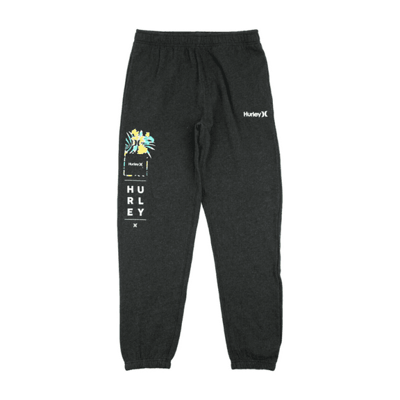 $50 Hurley Men's OandO Aloha Summer Fleece Sweatpants Cotton-Polyester DK Gray - L