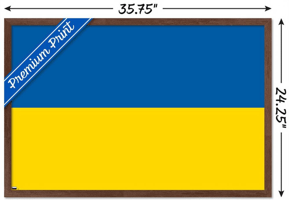 Ukrainian Flag Wall Poster, 22.375" x 34" Framed