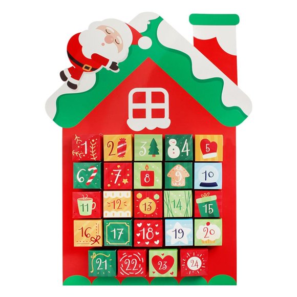 Calendario de Adviento navideño, decoración del hogar, adorno, coleccionable, decorativo, reutilizable, para colgar en la pared, para la escuela.