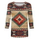 thumbnail image 4 of Fiudx Ofertas Flash Artículos En Oferta Blusa Holgada con Estampado de Pascua y Cuello Redondo Retro de Manga Tres Cuartos a La Moda para Mujer, 4 of 4