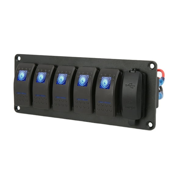Rocker Switch Panel,12V‑24V 5 Gang Rocker Waterproof Rocker Switch Rocker Button Panel Crafted with Care
