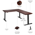 thumbnail image 4 of Scranton & Co Engineered Wood 60W L-Shaped Standing Desk in Hansen Cherry, 4 of 7