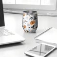 thumbnail image 3 of 12oz Stemless Wine Tumblers Halloween Witch Hats Pumpkins and Spider Webs Vacuum Insulated Stainless Steel Travel Tumbler Cups Mug with Lid and Straw for Champaign,Cocktail,Beer with Cleaning Brush, 3 of 5