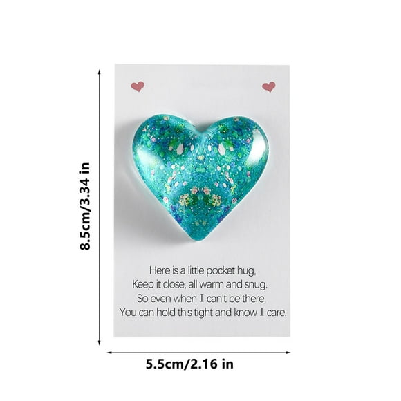 HCBY Sentimental Pocket Heart with Greeting Card – 3.34x2.16 Inches Portable Comfort Gift for Valentine's Day, Birthday, Wedding, and Family Love, Holds Warmth and Affection